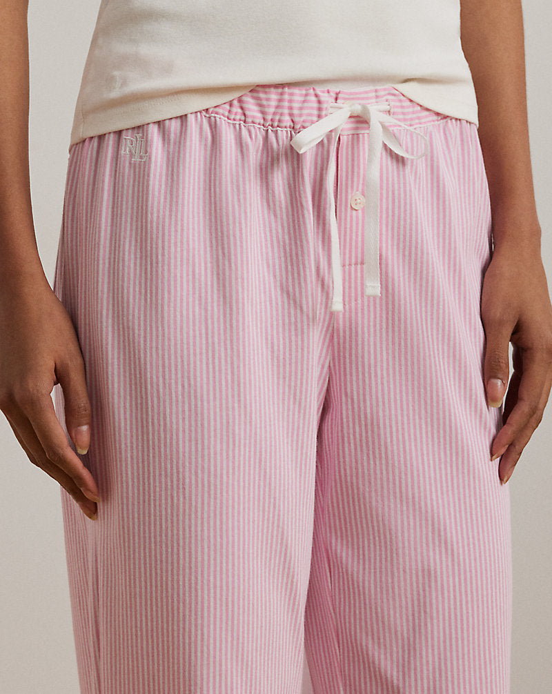 Striped Cotton Jersey Pajama Pant Pink Stripe