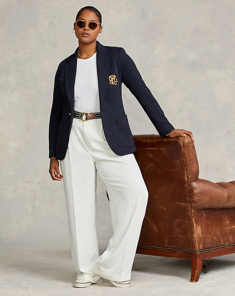 Double-Knit Jacquard Blazer Park Avenue Navy