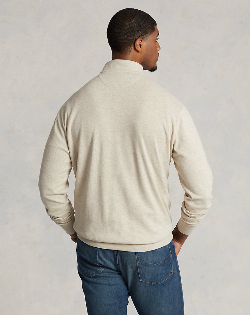 Luxury Jersey Quarter-Zip Pullover Expedition Dune Heather