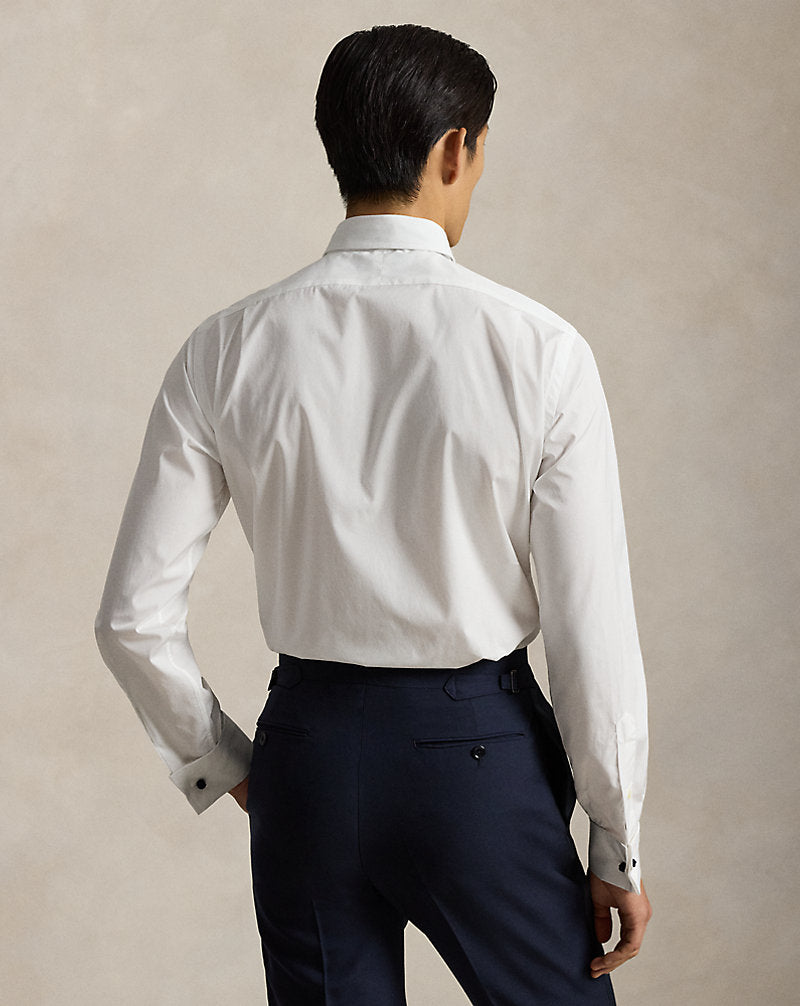 Custom Fit French Cuff Tuxedo Shirt White