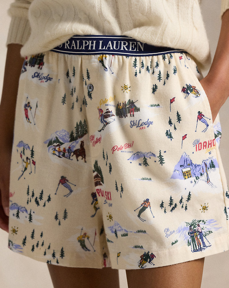 Ski-Motif Cotton Boxer Ski Slp Prnt