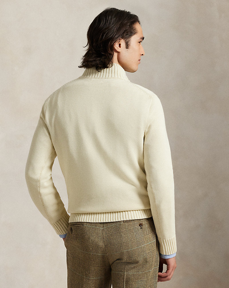 Cotton Quarter-Zip Jumper Andover Cream